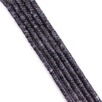 Natural Black Spectrolite Spacer Beads Caps Loose Semi Gemstone for Beading Jewelry Making 6mmx3mm 38cm