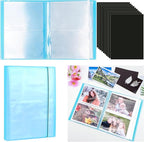 10 Pcs 0.3mm Magnet Sheets and 80 pockets/20 pages Storage Album for Stamp and Cutting Dies Storage Book Organizer Folder for Storage Die Cutting, DIY Scrapbooking Card Making Supplies (Blue)
