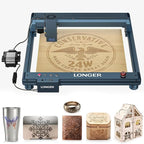 Longer B1 20W Laser Engraver, 24000mW Output Laser Cutter Machine with Auto Air Assist, Engraving Area 17.72"x17.32", DIY Laser Engraver for Wood and Metal,Engraving Speed of 36000 mm/min