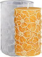 Flower Petal Cylinder Candle Mold - Resin Casting Silicone Molds for Home Decor & Candle Making Wave Spiral Mold