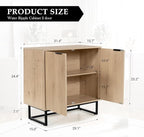 Fluted Storage Cabinet,Sideboard Buffet Cabinet with Adjustable Shelves,Multifunctional Console Table with Storage Credenza Accent Cabinet for Living Room, Dining Room, Hallway, Light Oak