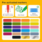 ARTISTRO 24 Dual-Tip Fabric Markers - Fabric Decorating Kit - Permanent for Clothes - Acrylic Paint Pens for Sneakers, Bags, Shoes, Textile, Canvas, Sewing, Craft, DIY, and More - Brush and Fine Tip