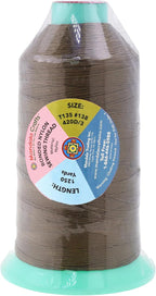 Mandala Crafts Bonded Nylon Thread Coyote Brown Heavy Duty Sewing Threads - 1250 YDs Size 138 420D T135 Tex 135 Thread for Leather Jeans Weaving Outdoor Marine Upholstery Threads