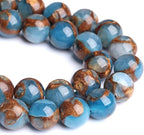 6mm 60pcs Lake Blue Cloisonne Craft Spacer Loose Beads for Jewelry Making DIY Bracelet