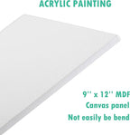 Falling in Art Beechwood Easel Box Set, 27 Pcs Tabletop Acrylic Paint Set, Portable Display Easel Stand with 12 Acrylic Paints, Canvas Panels and Brushes, Suitable for Beginners and Professionals