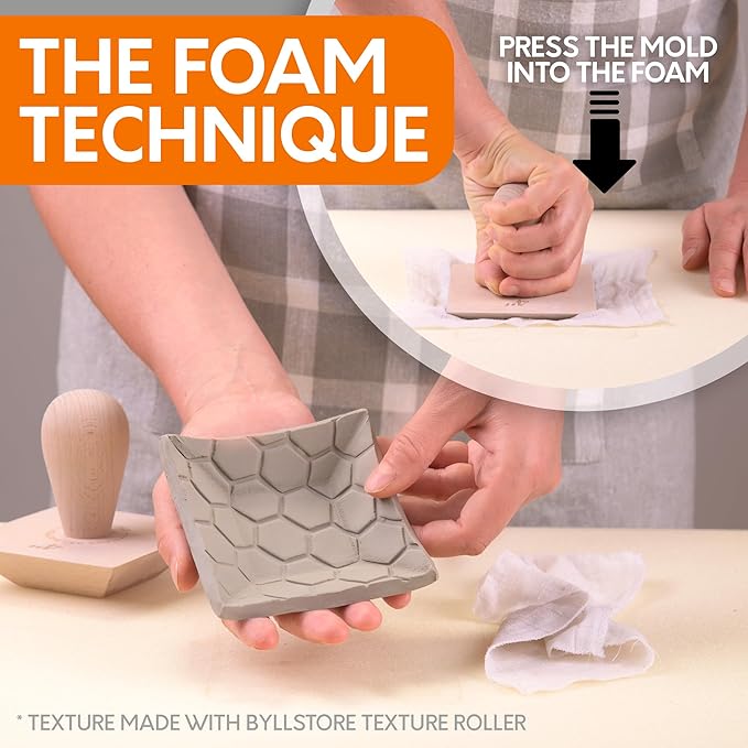 Byllstore 3-Pack Square Pottery Molds | Create Bowls & Plates | 4″, 6″ & 8″ Ceramic Tops | Interchangeable Handle