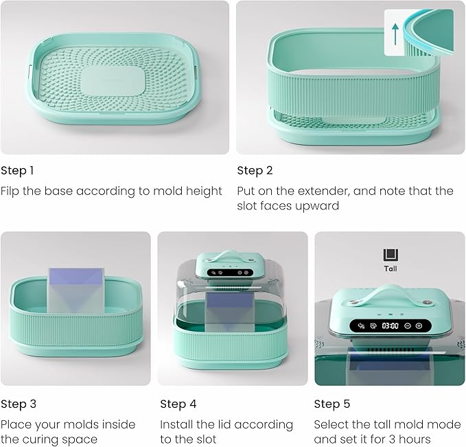 Resiners Silicone Rubber Extender for G3 Resin Curing Machine, Curing Accessories for Extra-Large Molds Under 16cm/6.3", Easy to Clean and Store, Perfect for Jar Sphere Skull Pyramid Silicone Molds