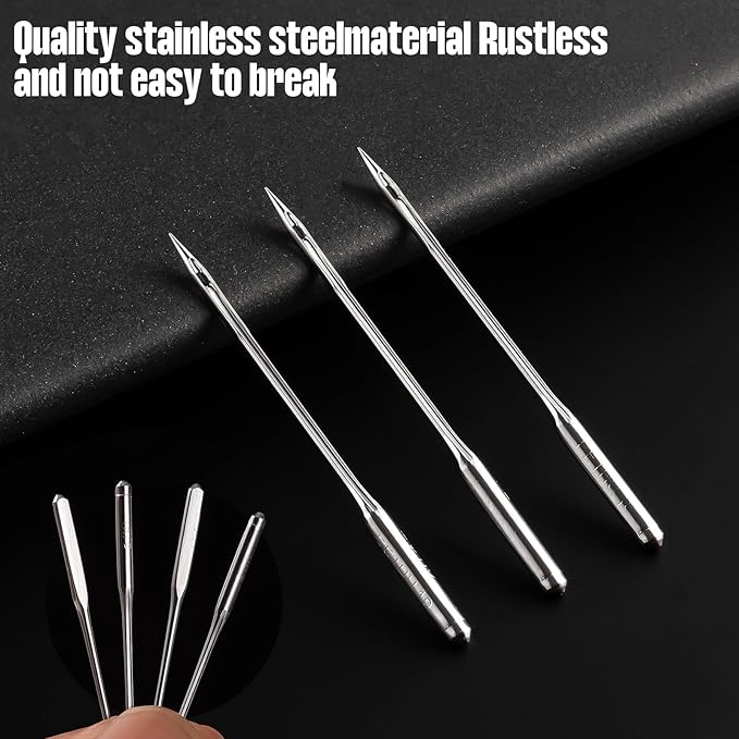 100 Pcs Universal Size 90/14 Sewing Machine Needles, Heavy Duty Sewing Machine Needles for Embroidery Leather Jeans, Compatible with Kind of Home Sewing Machine