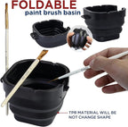 16-Well Empty Paint Organizer with Airtight Preservation, Each Cell Holds Up to 8ml of Paint Color for Easy Transportation, Small Lid Palette for Watercolor Gouache Acrylic Paint (Black)