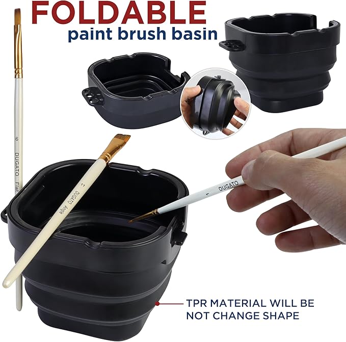 16-Well Empty Paint Organizer with Airtight Preservation, Each Cell Holds Up to 8ml of Paint Color for Easy Transportation, Small Lid Palette for Watercolor Gouache Acrylic Paint (Black)