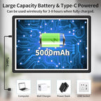 TOHETO Rechargeable Magnetic A2 Light Board 25.2''x18.4'', Large Diamond Painting Light Pad with Side Buttons, 3 Light Colors Light Box for Tracing and Drawing, Dimming LED Light Table for Sketching