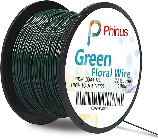 Floral Wire, 110 Yards 22 Gauge Green Florist Wires, Flexible Green Wire Paddle Wires for Crafts, Christmas Wreaths Tree, Garland and Floral Flower Arrangements