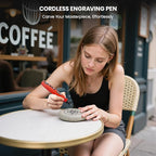 HARDELL Engraving Pen, 5 Speed Rechargeable Engraver Pen - Electric Cordless Engraving Tool for 60+ Surfaces - Beginner Friendly with 37 Accessories, Ultimate Engraving Pen Kit for Artists & DIYers