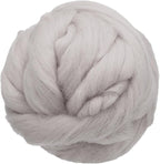 uxcell 3.53oz Wool Roving Yarn, Needle Felting Wool Fiber DIY Craft Needle Wet Felting Supplies for Blending Weaving Handcrafts, Grey White