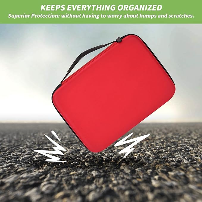 Model Paint Storage Case for Testors Paint Set, Paints Organizer Carrying Bag Holds 60 Bottles with 9 Fine Detail Miniatures Brushes, Enamel Paint Container, Drawing Ink Holder-Box Only (Red)