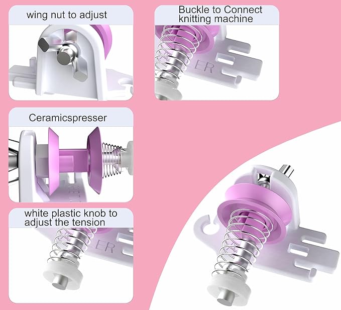 GEOCCI Knitting Machine Tensioners，Compatible for ADDI 46 Needle Circular Knitting Machine，Plastic Material（2-Pack）
