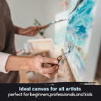 conda 8x10 inch Stretched Canvas for Painting, Pack of 10, 100% Cotton, 5/8 in Profile Blank Stretched Canvas Value Bulk Pack Art White Canvas for Acrylics, Oils Painting