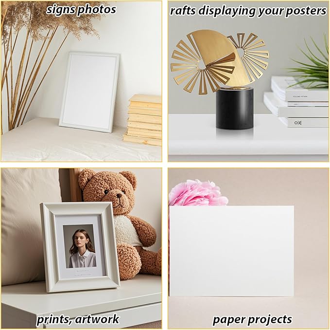 100 Pack 9 Inch Self Stick Cardboard Easel Backs Adhesive Easel Stand Back, Picture Frame and Art Stand for Painting, Photos, Artwork, Crafts