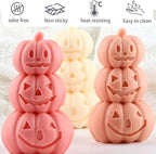 Halloween Pumpkin Candle Molds,3D Halloween Candle Mold Silicone Epoxy Resin Casting Molds for Candle Making Home Decorate Candle Making Aromatherapy Gypsum Candles Clay Craft
