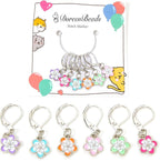 DoreenBeads Stitch Markers for Crocheting and Knitting, Alloy Enamel Crochet Marker Crochet Gifts for Knitting Weaving Sewing Accessories Quilting Jewelry Making