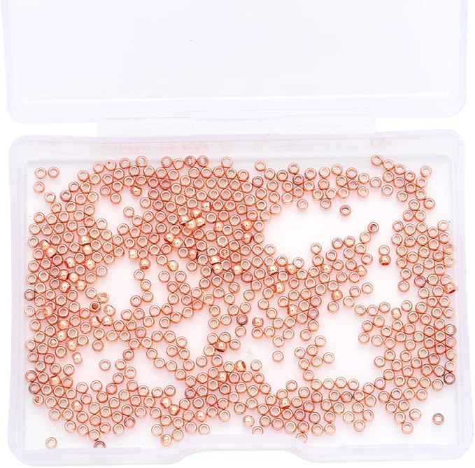 Rose Gold Plated Round Spacer Beads 2mm 600pcs for Jewelry Making Findings Non Tarnish