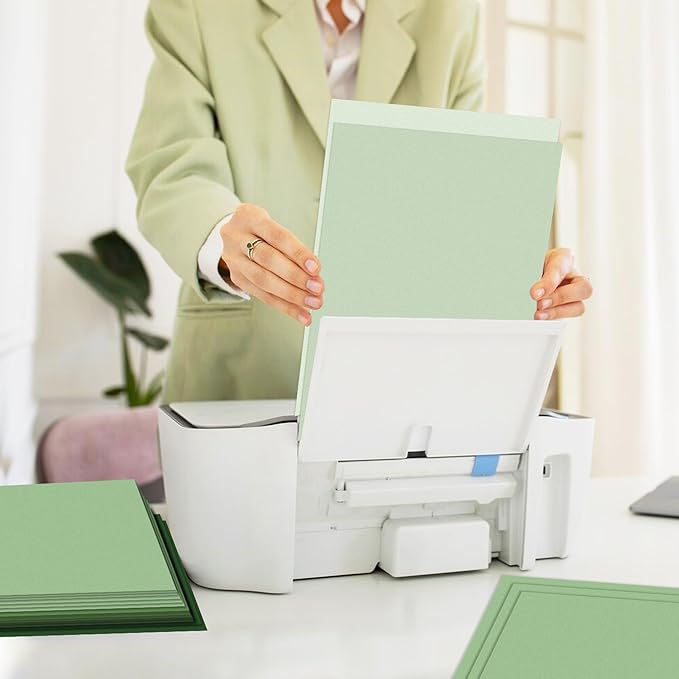 24 Sheets Sage Green Pattern Paper 12" x 12" Assorted Sage Green Scrapbook Paper Pad Double-Sided Gradient Colors Solid Core Patterned Decorative Craft Papers for Prints DIY Arts Crafts Making School