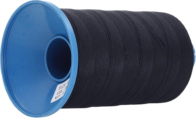 Mandala Crafts Bonded Nylon Thread Black Heavy Duty Sewing Threads - 1250 YDs Size 138 420D T135 Tex 135 Thread for Leather Jeans Weaving Outdoor Marine Upholstery Threads