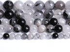 90pcs 4mm AAA Natural Black Quartz Rutilated Beads Round Loose Beads for Jewelry Making DIY Bracelet Crystal Energy Healing Power Stone (Black Rutilated Quartz Crystal, 4mm)