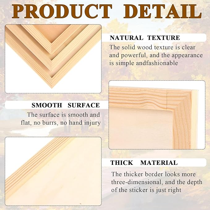 18 Pack Unfinished Wood Canvas Panels Kit Wooden Panel Boards Wood Paint Pouring Panels Wooden Canvas Panels Boards for Painting, Pouring Art, Crafts/11.8x7.9Inch/9x7.5Inch/6x6Inch/4.7x4.7Inch