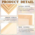 18 Pack Unfinished Wood Canvas Panels Kit Wooden Panel Boards Wood Paint Pouring Panels Wooden Canvas Panels Boards for Painting, Pouring Art, Crafts/11.8x7.9Inch/9x7.5Inch/6x6Inch/4.7x4.7Inch