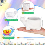 Pasimy 6 Set DIY Ceramic Succulent Planter Pots Paint Your Own Flower Pots Craft Kit Unpainted Bisque Paintable Flowerpot with Brush Palette Ready to Paint for Family Activity Gift(Turtle)