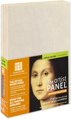 Ampersand Art Supply Unprimed Basswood Artist Panel, 7/8" Cradled Profile 4"x6"