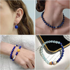 Xilitata 60pcs 6mm Lapis Lazuli Round Blue Beads for Jewelry Making