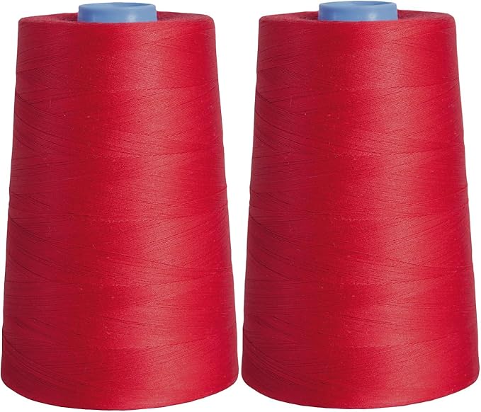 Connecting Threads 100% Cotton Essential Thread 5000 Yard Cone Set of 2 (Red)