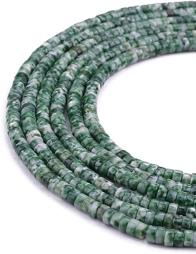 Natural African Jade Spacer Beads Caps Loose Semi Gemstone for Beading Jewelry Making 4mmx2mm 38cm