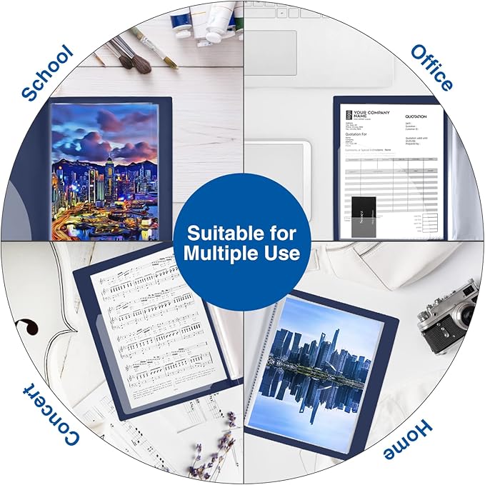 Sooez Art Portfolios 11"x17", Large Portfolio Folder with 30 Pockets & Black Inner Sheets, Display 60 Pages, 11 x 17 Presentation Book for Artwork Storage, Binder with Plastic Sleeves for Artist