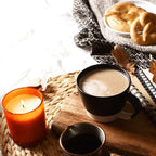 Thick Candle Jars for Making Candles 16 Pcs, 7 OZ Empty Jars with Wood Lids for Candle Making, Sample Container, Orange