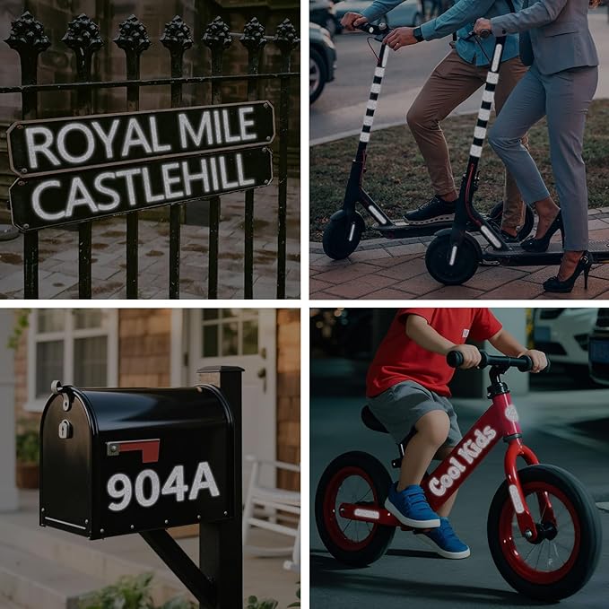 TECKWRAP Black Reflective Chrome Adhesive Vinyl Flashlight Sensitive Vinyl for Crafts, Decals, Bikes, Motorcycles, Helmets, Mailbox, Reflective Tape, 1ftx5ft, Ink Black