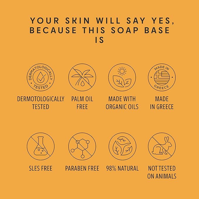 5Lb Honey Soap Base - Melt and Pour Soap Making Supplies - SLS/SLES Free, No Palm Oil, Natural with Organic Honey - Rich in Antioxidants, Hydrating, Perfect for Handmade Projects