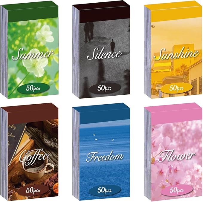 Washi Stickers, 6 Sets 300 Pcs Aesthetic Sticker Book for DIY Journaling, Journaling Supplies for Bullet Journal Art Diary Card Craft Gifts Planner Notebook