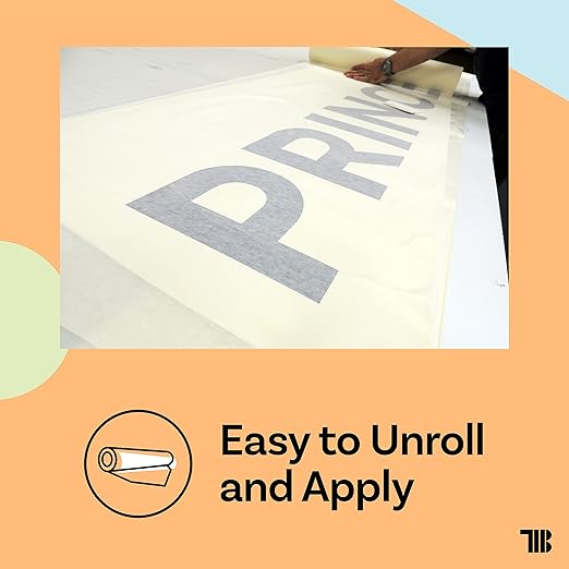 TapeManBlue 12" x 100' Roll of Paper Transfer Tape for Vinyl, Made in America, Premium-Grade Transfer Paper for Vinyl with Layflat Adhesive for Crafts, Decals, and Letters