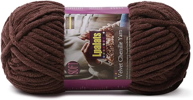 Chunky Chenille Yarn for Crocheting - 100g/3.5oz Baby Blanket Yarn for Crocheting Soft - 87 Yards Fluffy Thick Plush Yarns for Knitting Blankets Amigurumi (1, Dark Curry)