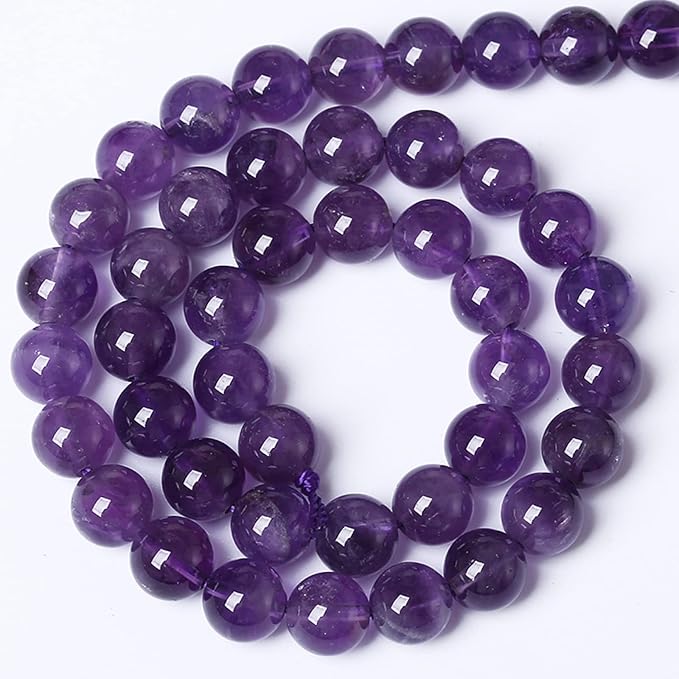 6MM 60PCS Natural Stone Purple Amethyst Crystal AAA Grade Quartz Beads for Jewelry Making DIY Bracelet