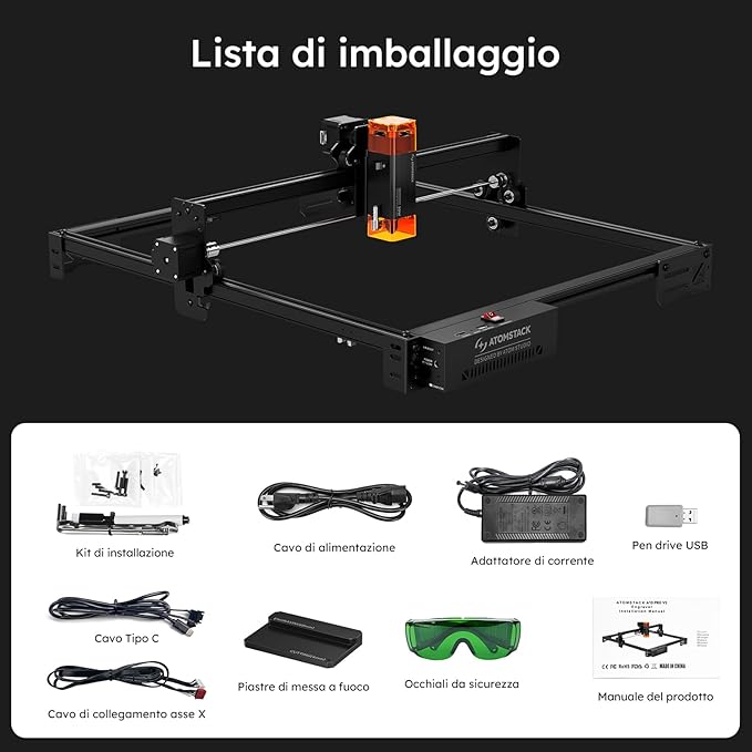 ATOMSTACK 10W Laser Engraver, A10 PRO V2 Laser Cutter, 0.06mm High Accuracy Laser Engraving Machine for Wood and Metal, Dark Acrylic, Glass, Leather