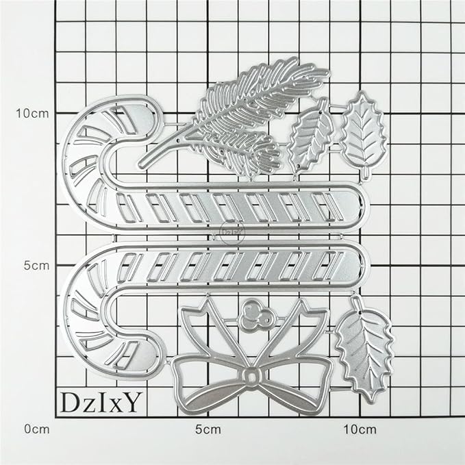 DzIxY Christmas Cane Leaf Metal Cutting Dies for Card Making Kit Embossing Paper Die Cuts Set Scrapbook Stencils Supplies Machine Templates