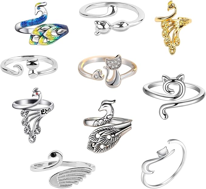 10 Pack Knitting Crochet Loop Ring, Crochet Accessories Crochet Stuff Adjustable Crochet Ring Finger Yarn Guide Knitting Tension Rings for Crocheting, Knitting Thimbles for Crochet- Multicolor