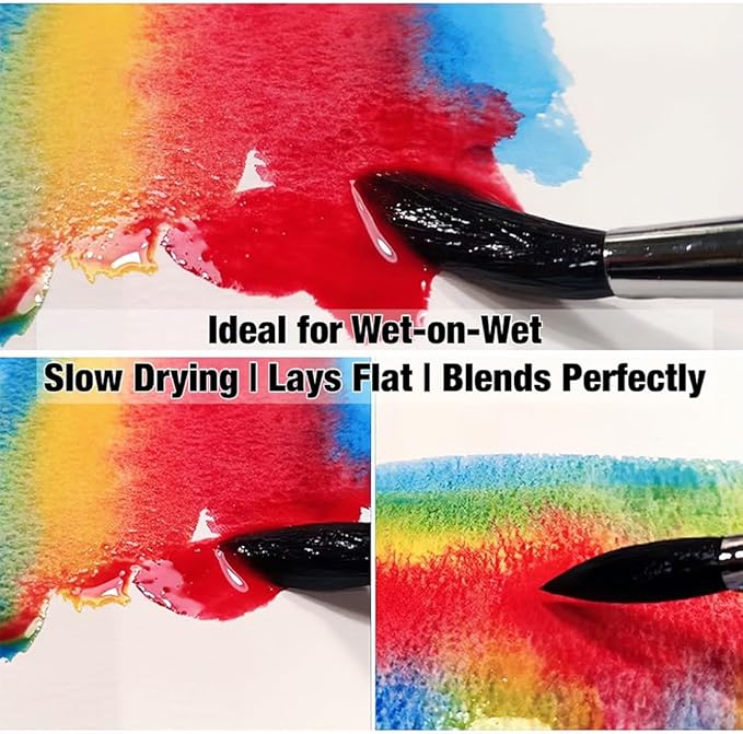 Non-Warping 100% Cotton Watercolor Paper Block - 20 Sheets of 160lb/350gsm Cold Press Water Color Art Supplies for Wet, Dry, and Mixed Media Painting, for Watercolor, Gouache, Acrylic (10.6 x 7.7'')