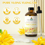 EVOKE OCCU Ylang Ylang Essential Oil 4 Oz, Pure Ylang Ylang Oil for Skin Hair Aromatherapy Diffuser Fragrance DIY- 4 FL Oz