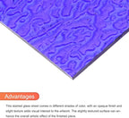 MECCANIXITY Stained Glass Sheet Mosaic Tile 7.9 Inch x 5.9 Inch Bright Blue Stained Glass Sheets for Crafts DIY, Art Project