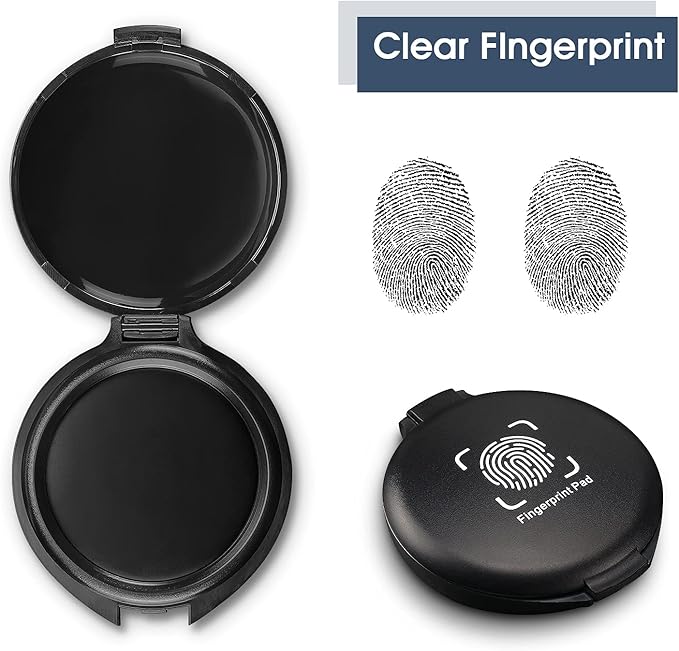 1 Pack Thumbprint Fingerprint Ink Pad Stamp Pad for Notary Supplies Identification Security ID Fingerprint Cards Law Enforcement Fingerprint Black Stamp Ink pad